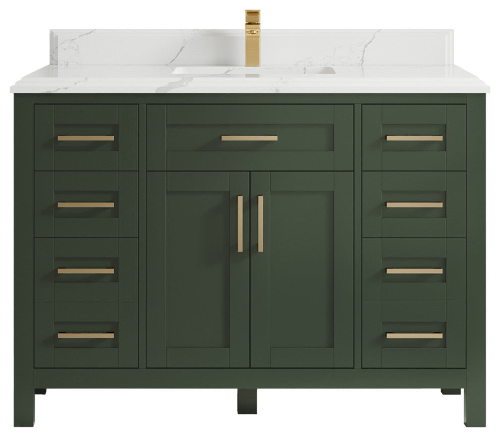 Cambridge 48 Single Sink Bath Vanity in Pewter Green 1.5" Calacatta Laza