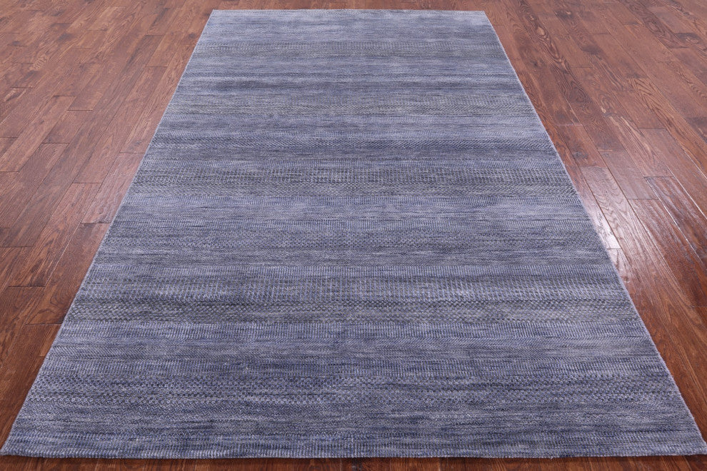 6' 1" X 9' 9" Wool and Silk Hand-Knotted Savannah Grass Rug Q11928