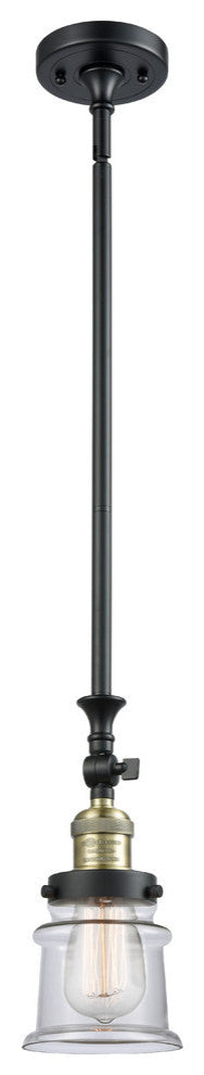Small Canton 1-Light Mini Pendant, Black Antique Brass, Clear