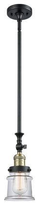 Small Canton 1-Light Mini Pendant, Black Antique Brass, Clear