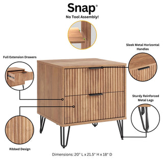 Manhattan Comfort Dumbo Nightstand, Golden Brown