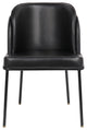 Jagger Vegan Leather Upholstered Dining Chair, Set of 2, Black, Matte Black Finish