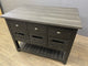 Barlow Crate Kitchen Island Rustic Black and Zinc Top