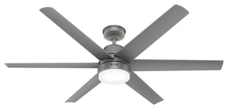 Hunter 60" Skysail Matte Silver Wet Rated Ceiling Fan, LED Kit, Remote