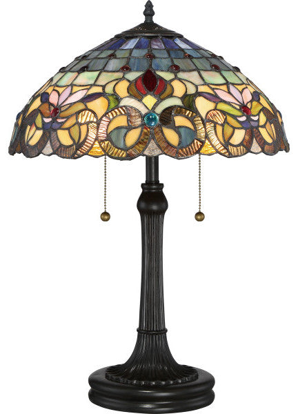 Quoizel TF3180TVB Two Light Table Lamp, Vintage Bronze Finish