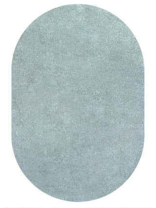 Haze Solid Low-Pile Light Blue 6 ft. x 9 ft. Oval Area Rug