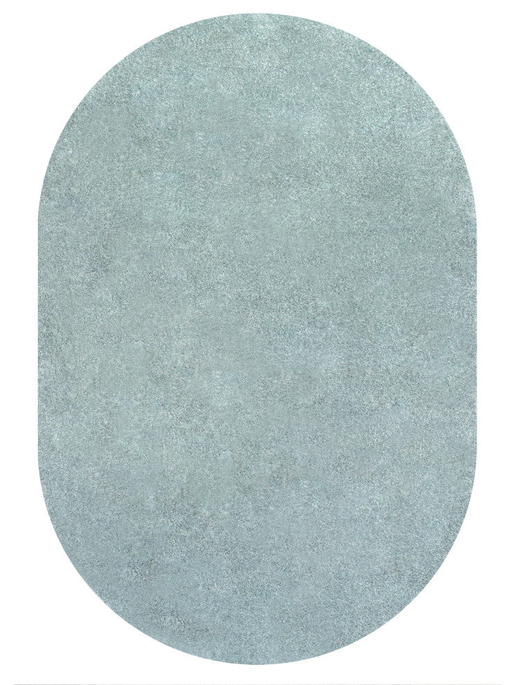 Haze Solid Low-Pile Light Blue 6 ft. x 9 ft. Oval Area Rug
