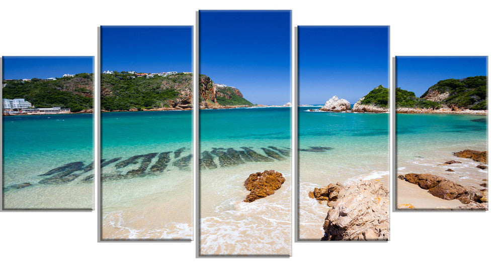 Beautiful Knysna Beach South Africa, Seashore Canvas Print, 60"x32", 5 Panels