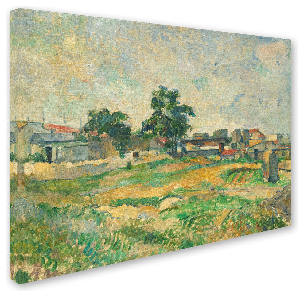 'Landscape Near Paris, 1876' Canvas Art by Paul Cezanne