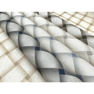 Smokey Blue Bayside Basket Weave Wallpaper