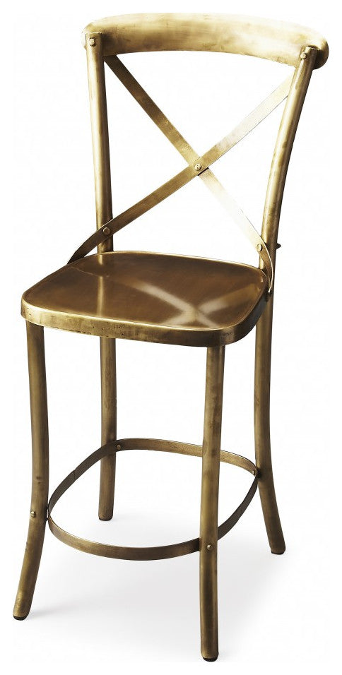 24" Gold Iron Bar Chair
