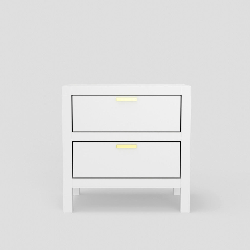 Carmel 2 Drawer Nightstand, White