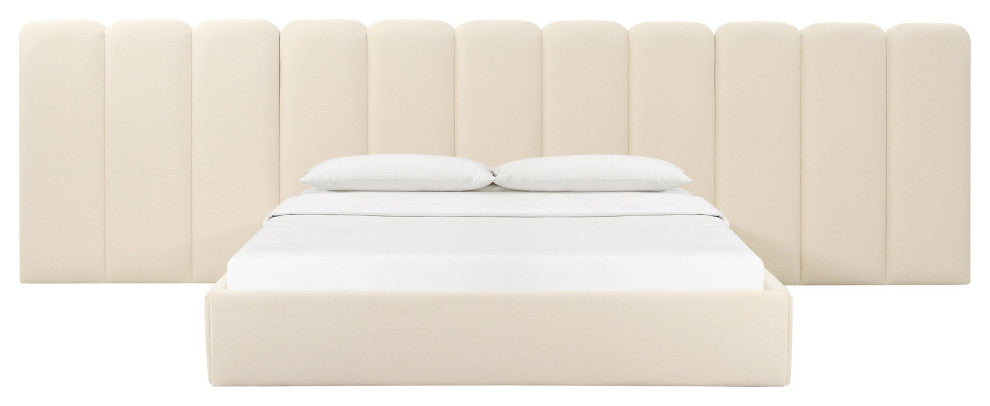 Palani Cream Velvet Wings, Queen or King, Set of 2