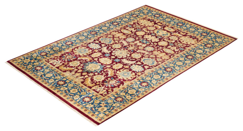 Alayna, One-of-a-Kind Hand-Knotted Area Rug Red, 6'1"x9'1"