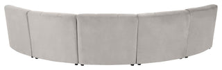 Limitless Velvet Upholstered 5-Piece Modular Sectional, Cream