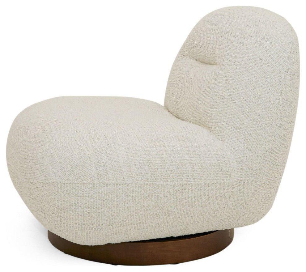 Modrest Renee Modern Cream Fabric Swivel Chair
