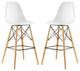 White Pyramid Dining Side Bar Stool Set of 2