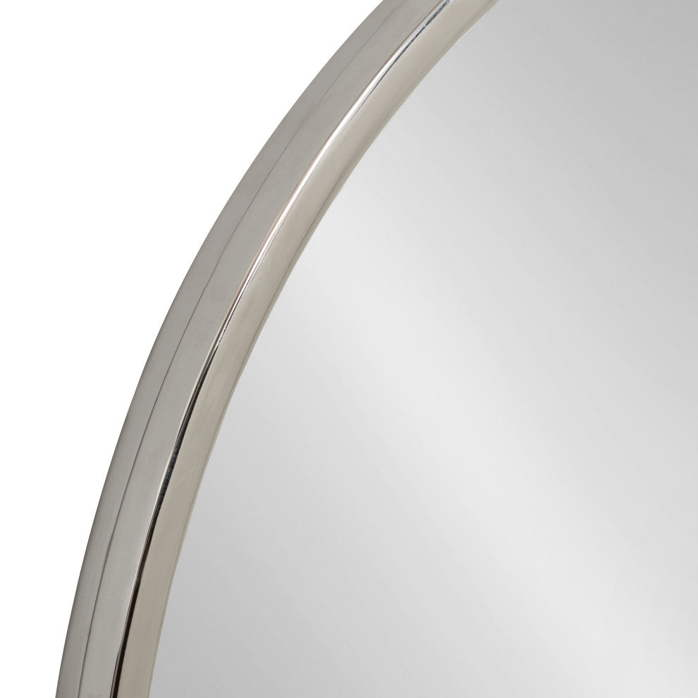Rowla Round Wall Mirror, Silver 24" Diameter