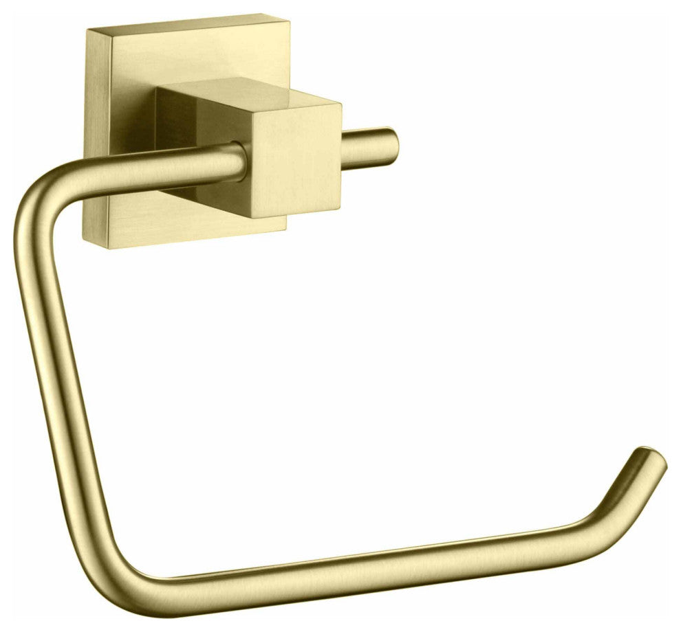 Cube Bathroom Toilet Paper Holder, Brushed Gold