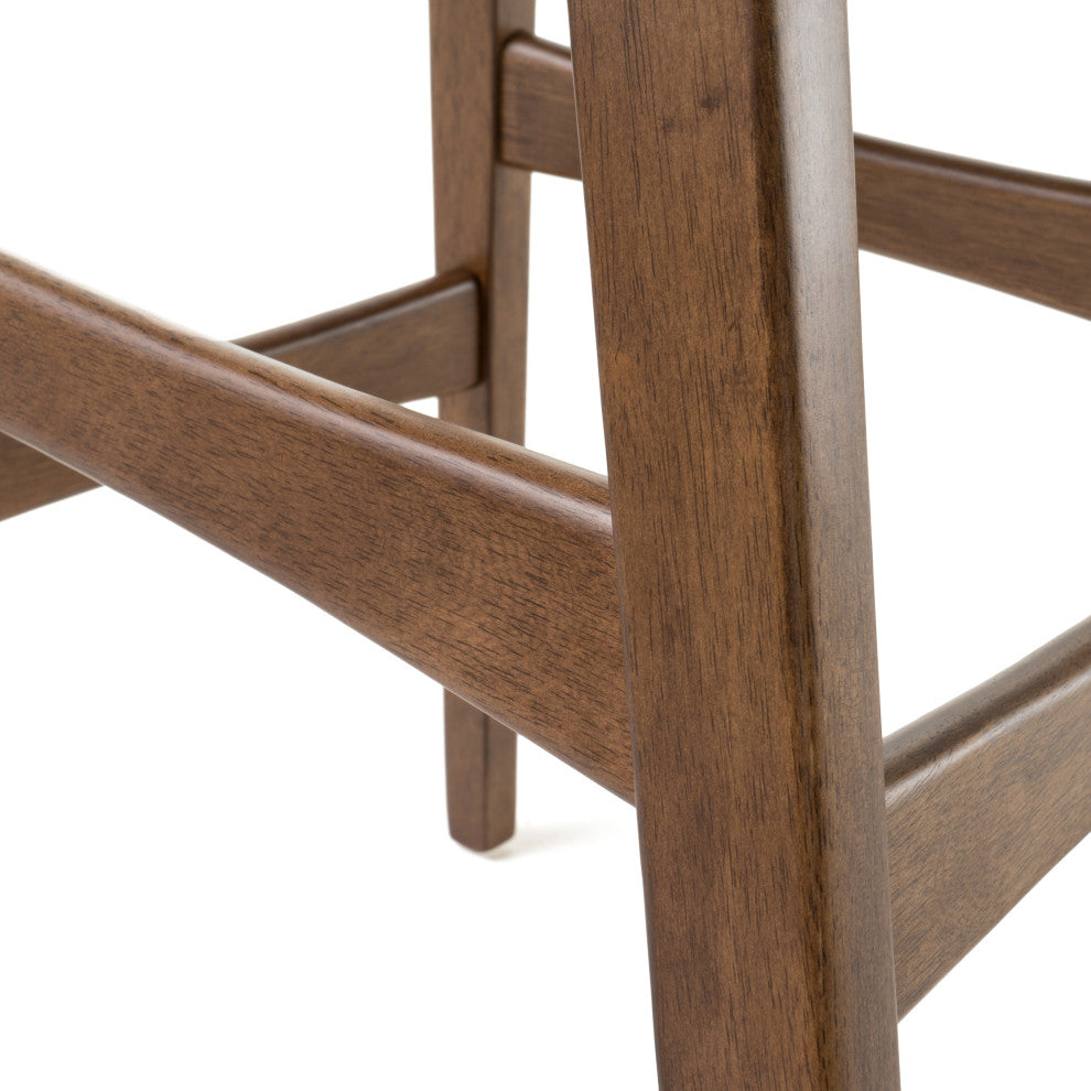 GDF Studio 3-Piece Ethel Natural Walnut Finish Rectangular Bar Set, Dark Gray