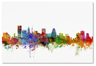 "Baltimore, Maryland Skyline" Canvas Art by Michael Tompsett