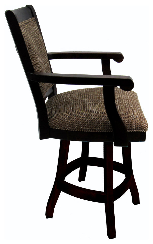 Swivel Counter 26" 30" Extra Tall 34" Wood Bar Stool - Mango, Checkered, Walnut