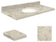 Quartz 43"x22" Vanity Top, White Bowl, Carmel, Single Hole