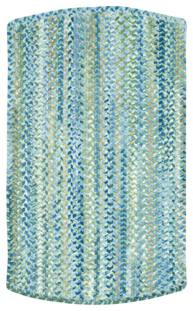 Capel Ocracoke Light Blue 0425_425 Braided Rugs - 24" X 8' Runner Cross Sewn Rec