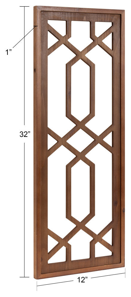Elbridge Wall Art Plaque, Brown 12x32