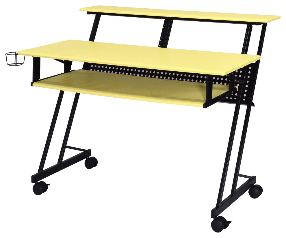 ACME Suitor Music Recording Studio Desk, Yellow and Black