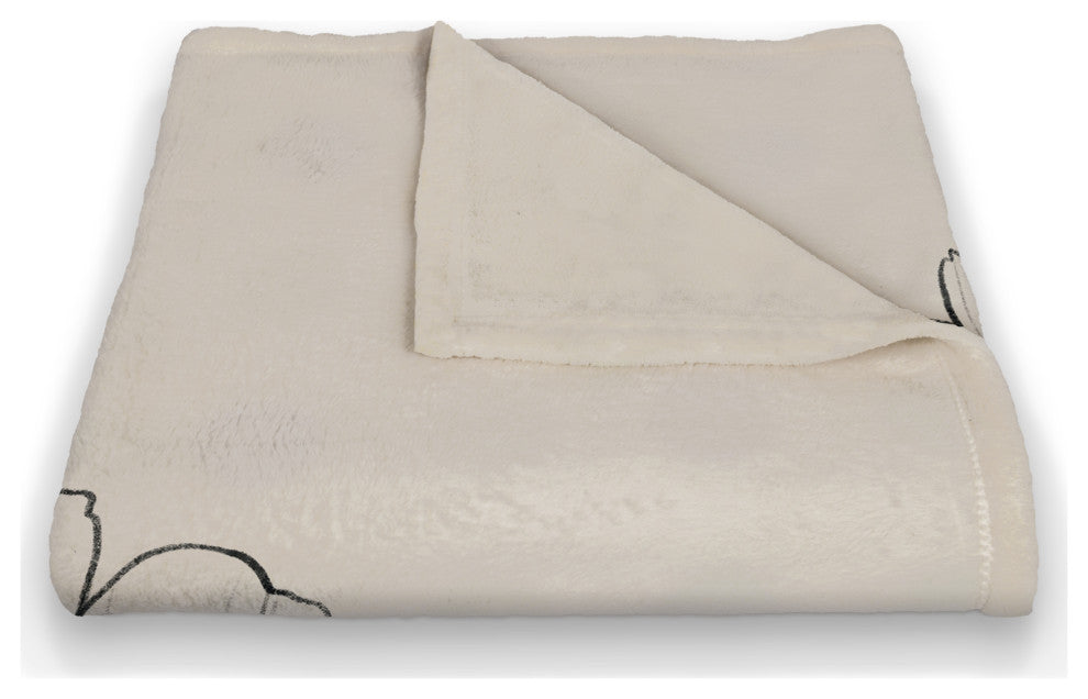 Simple Poppy II 50"x60" Coral Fleece Blanket