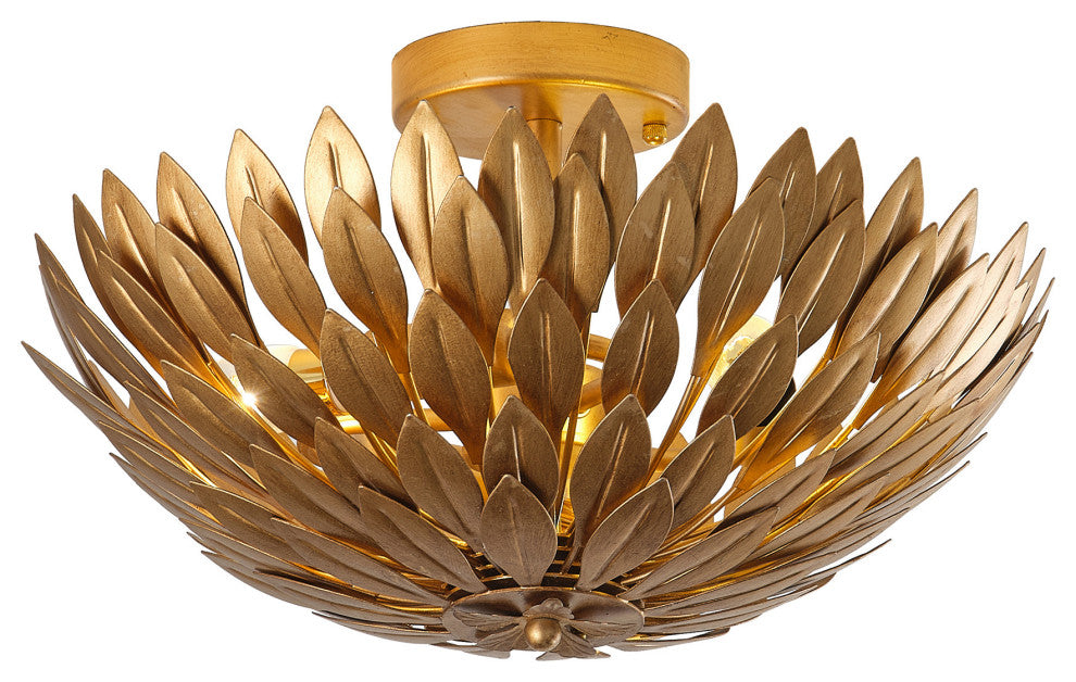 Flower Semi-Flush Mount Lighting, 3 Light
