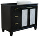 43" Single Vanity, Black Finish With Black Galaxy