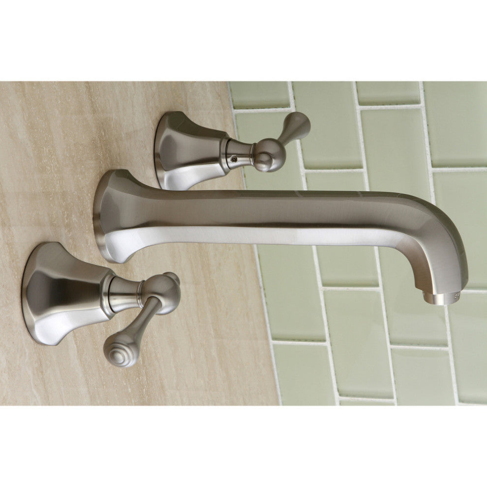 Kingston Brass KS4128BL Wall Mount Bathroom Faucet, Brushed Nickel