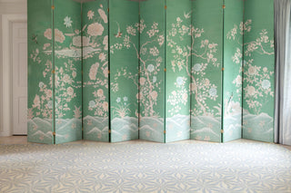 Dash & Albert Aster Sky Hand Micro Hooked Wool Rug, Blue, 4' x 6'