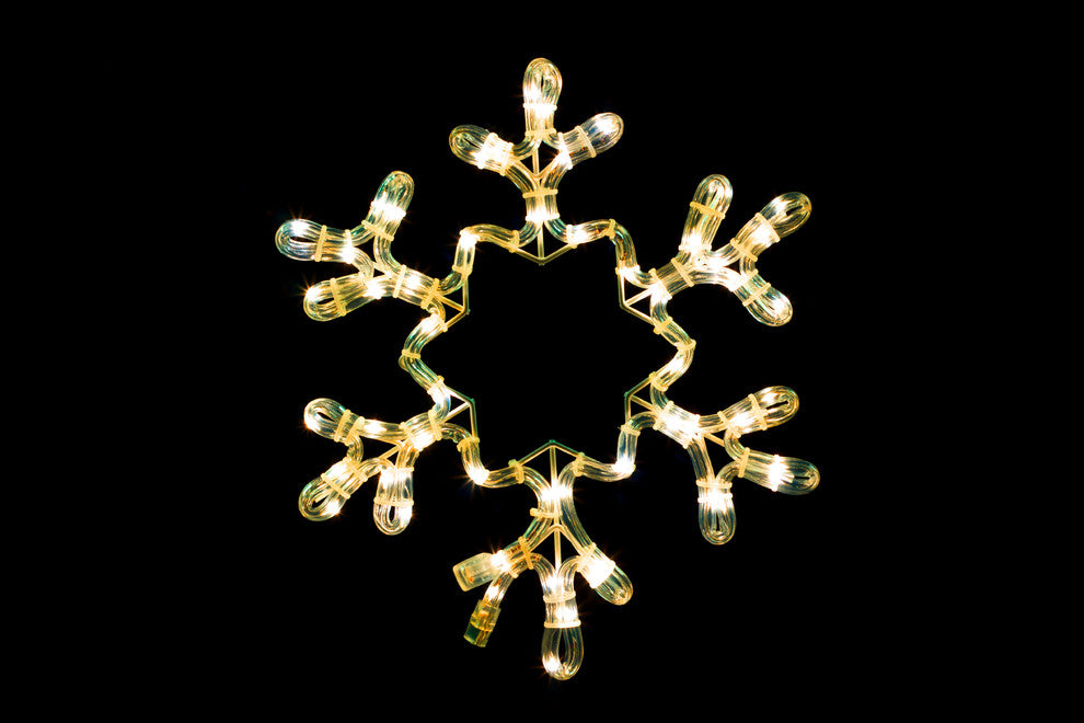 12" Warm White Ropelit Snowflake With Star