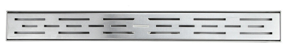 Shower Linear Drain 32" Stripe Pattern Grate, Brushed Finish