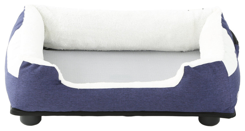 Pet Life "Dream" Electronic Heating and Cooling Pet Bed, Navy, Large