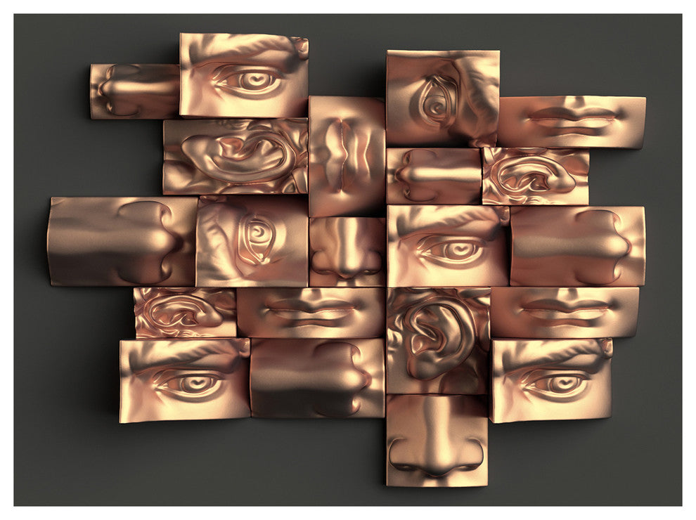 Golden Black Abstract Design, Abstract Canvas Art Print, 40"x30"