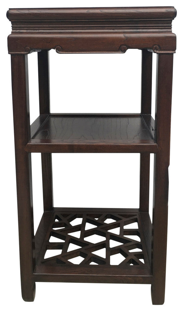 Chinese Carved Lattice Wood Table
