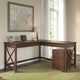 Key West 60W L-Shaped Desk With 2 Drawer Mobile File Cabinet