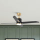 52 in. LED Matte Black and Gold Ceiling Fan with DC Reversible Motor