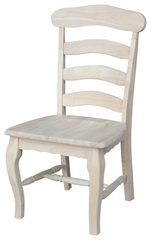 Set of Two Country French Chairs with Solid Seats