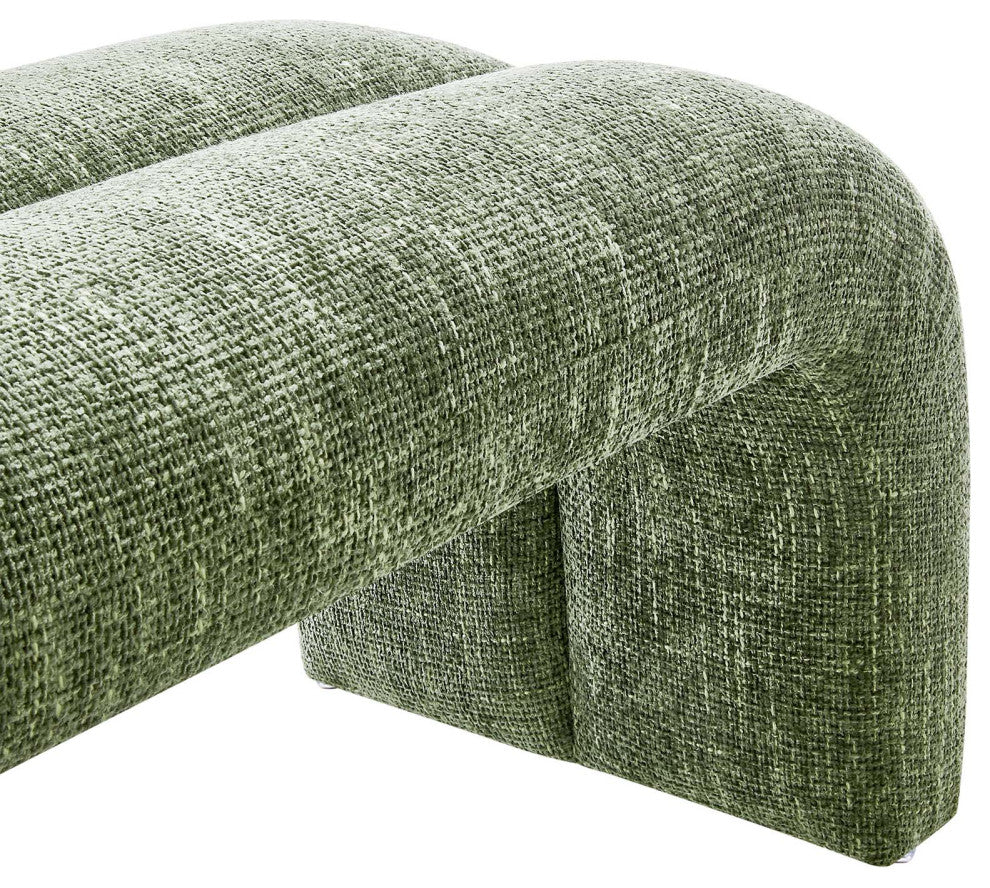 Dax 50.5" Chenille Upholstered Accent Bench - Basil