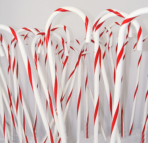 Set of 24 Red and White Candy Cane Christmas Pathway Markers 32"