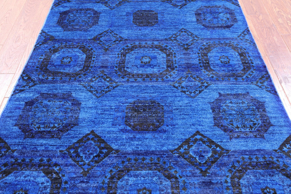 3' 11" X 5' 9" Handmade Mamluk Overdyed Full Pile Wool Rug - Q12731