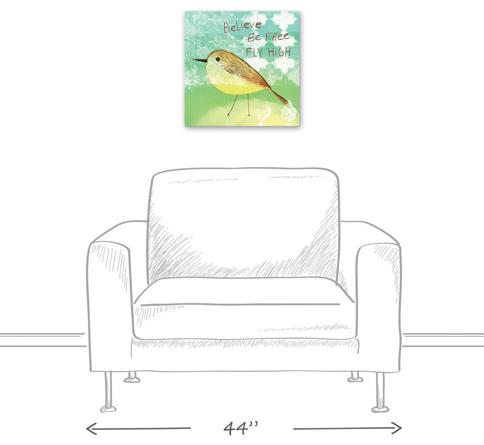 Believe Be Free Fly High 16x16 Canvas Wall Art