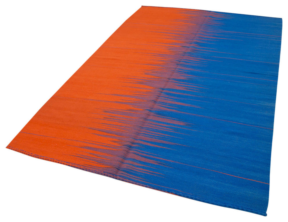 Rug N Carpet - Handmade Turkish 5' 10'' x 8' 8'' Flatweave Wool Kilim Rug