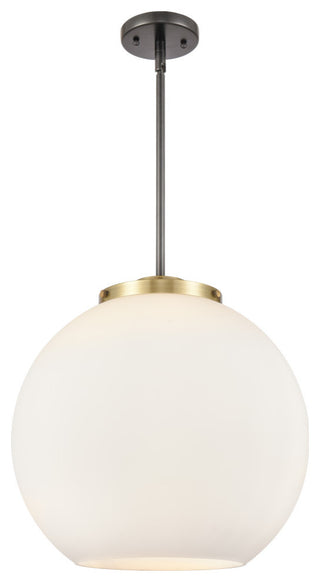 Athens Pendant, Black Antique Brass, Matte White, Matte White