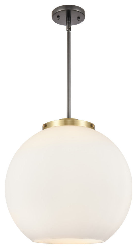 Athens Pendant, Black Antique Brass, Matte White, Matte White